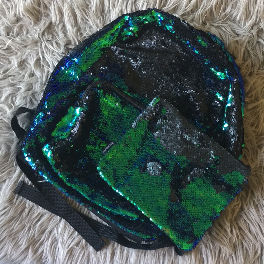Mermaid Sequin Backpack and Pencil Bag
